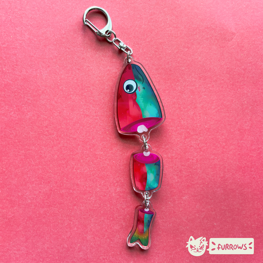 3 Charm Fish Keychain