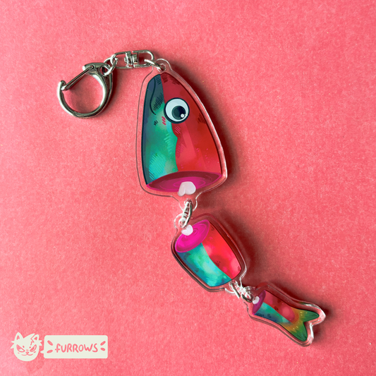 3 Charm Fish Keychain